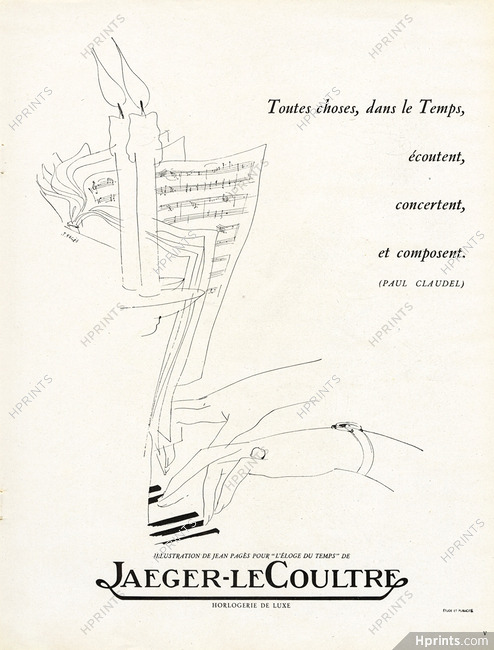 Jaeger-leCoultre 1948 Jean Pagès, Paul Claudel quote