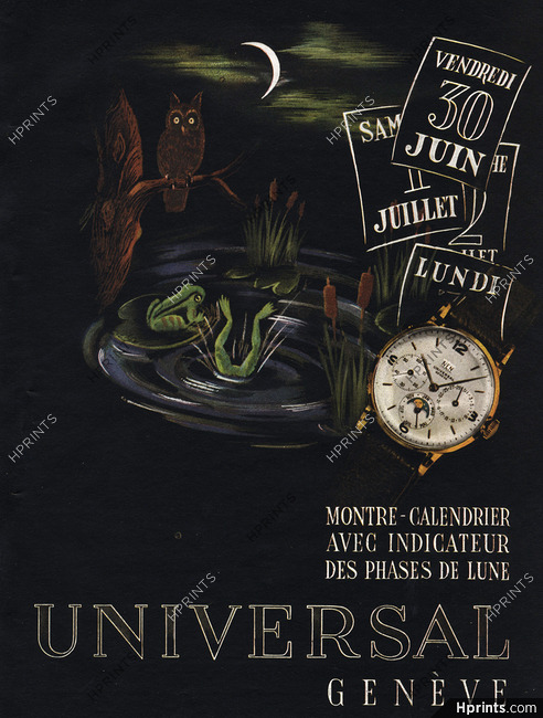 Universal Genève 1947 Montre-calendrier, Phases de Lune