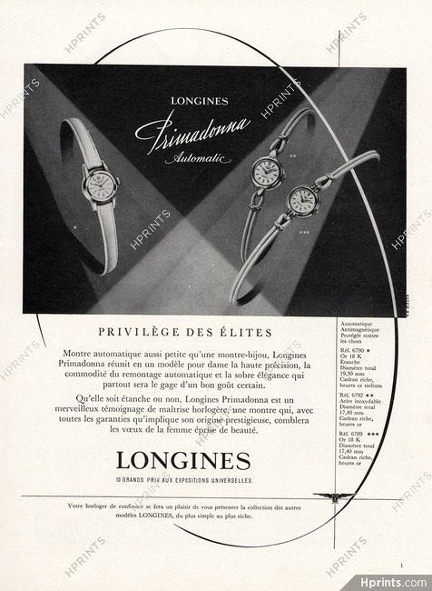 Longines 1958 Primadonna, Bleuer