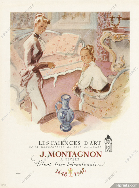 J.Montagnon 1948 Faiences d'Art, Nevers Maurice Paulin