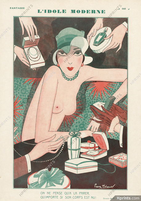 Pierre Hérault 1928 Sexy Looking Girl Topless Roaring Twenties