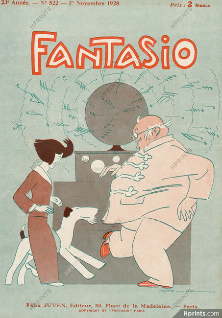 Auguste Roubille 1928 Fantasio cover, fox-terrier
