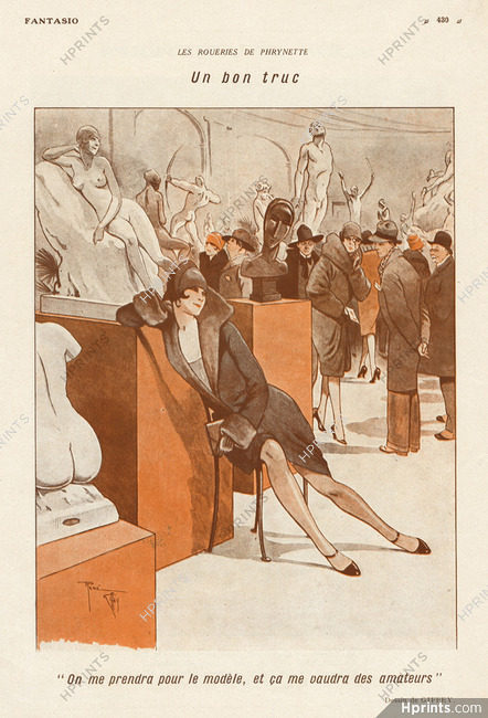 René Giffey 1928 Les Roueries de Phrynette, Elegant Parisienne at the Museum