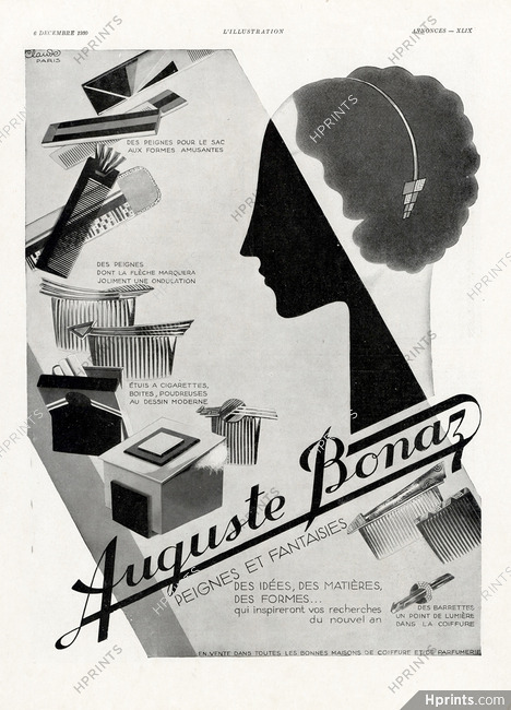 Auguste Bonaz 1930 Art Deco Style Hairstyle Claude