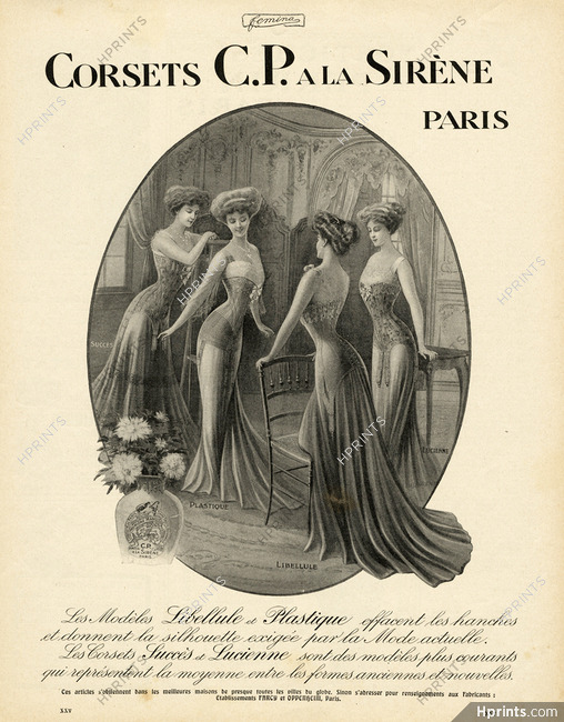 C.P. à la Sirène (Corsetmaker) 1908 Corsets, Ets. Farcy et Oppenheim