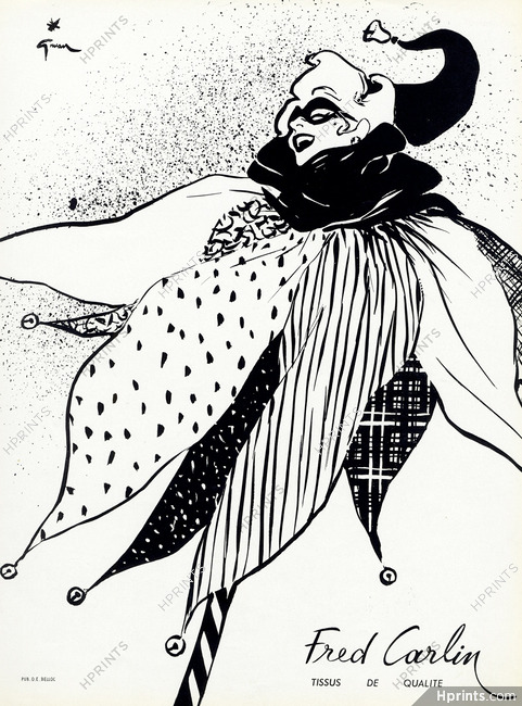 Fred Carlin (Fabric) 1953 René Gruau, Carnival