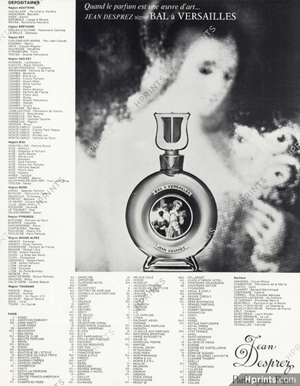 Jean Desprez (Perfumes) 1963 liste des dépositaires