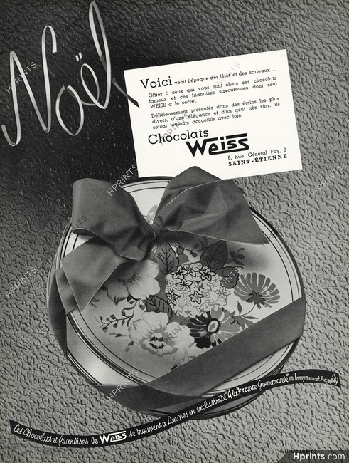 Weiss (Chocolates) 1938 Christmas