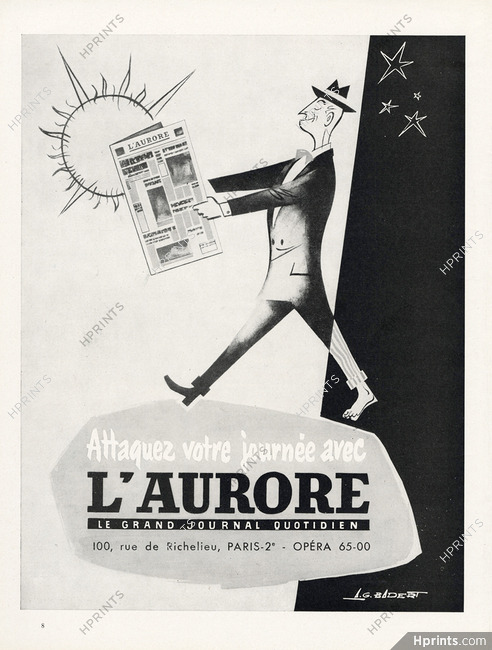 Journal L'Aurore (Newspaper) 1956 A.G Badert