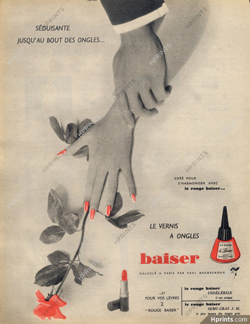 Rouge Baiser 1959 Nail Polish, lipstick, Paul Baudecroux