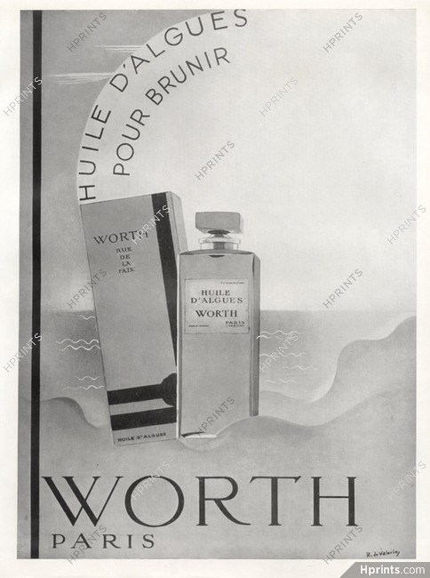 Worth (Cosmetics) 1930 Huile d'Algues...Roger De Valerio