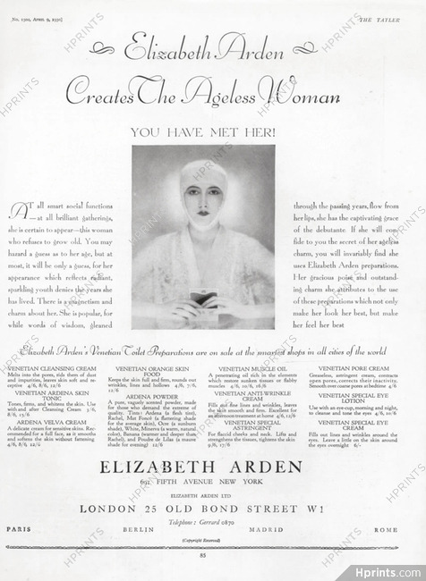 Elizabeth Arden (Cosmetics) 1930 Photo Demeyer