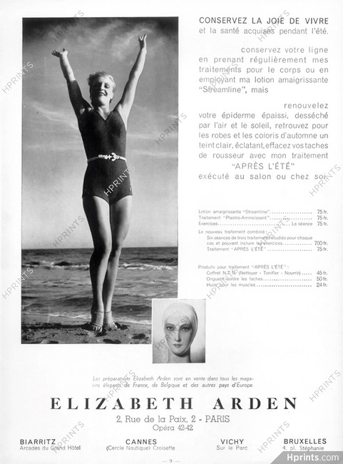 Elizabeth Arden (Cosmetics) 1936 swimmer