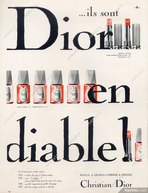 Christian Dior (Cosmetics) 1963 Dior en diable ! lipstick, nail polish