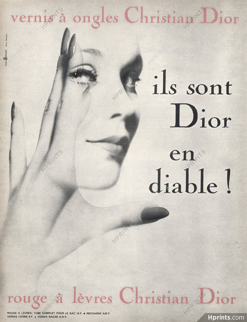 Christian Dior (Cosmetics) 1963 nail polish, Lipstick, Photo Moisdon