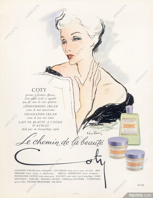 Coty (Cosmetics) 1949 Pierre Simon