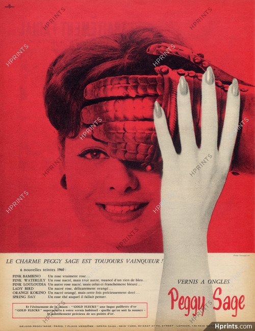 Peggy Sage (Cosmetics) 1960 Nail Polish, Photo Fonssagrives