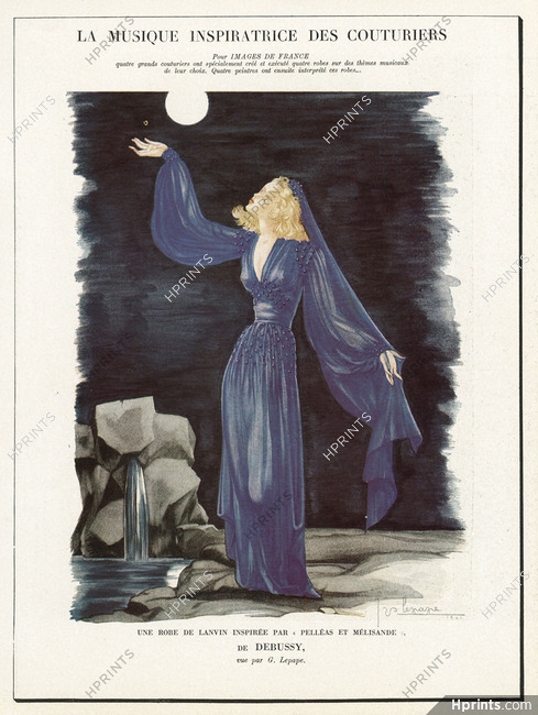 Jeanne Lanvin 1941 Evening Gown, Georges Lepape