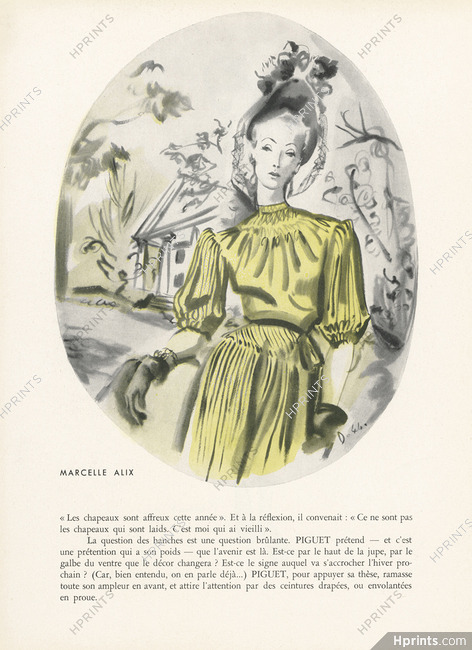 Marcelle Alix 1944 Delfau Fashion Illustration