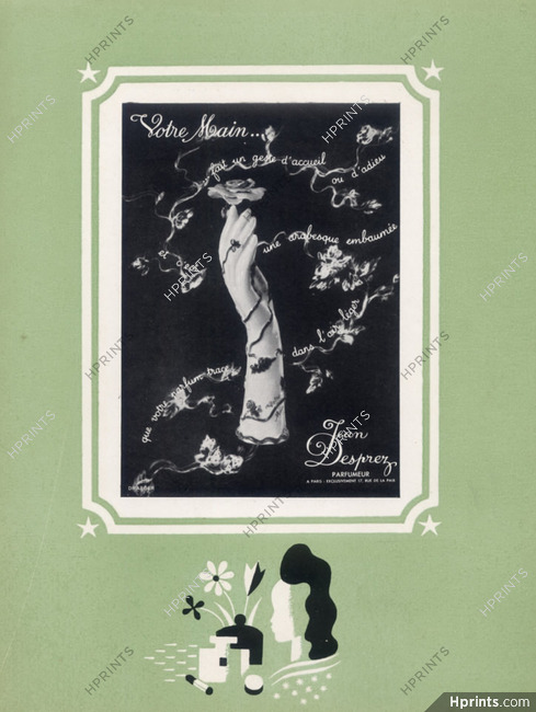 Jean Desprez (Perfumes) 1943 Votre main