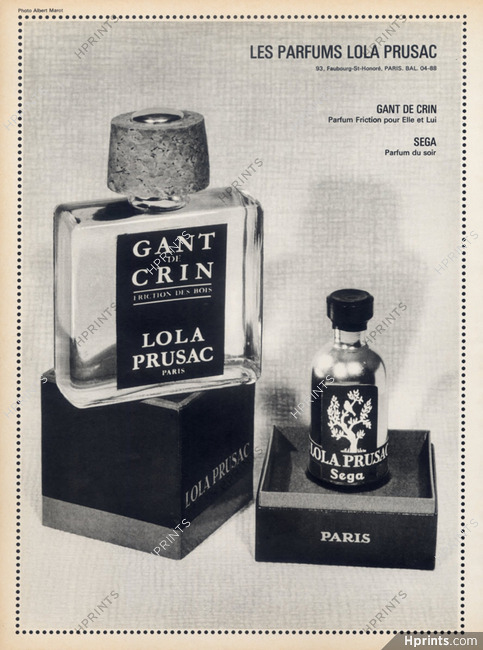 Lola Prusac (Perfumes) 1967 "Gant de Crin" & "Sega"