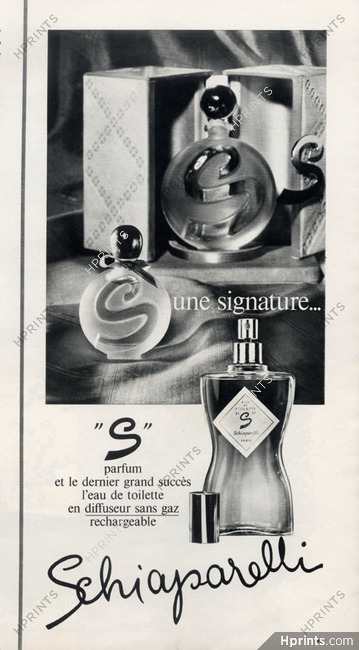 Schiaparelli (Perfumes) 1967 Une signature... Eau de toilette "S"