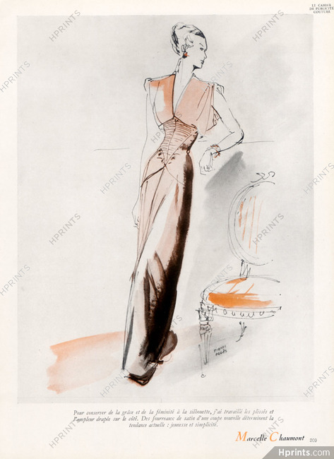 Marcelle Chaumont 1947 Evening Gown, Pierre Pages