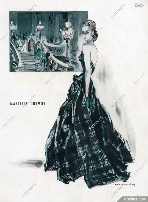Jacques Demachy 1945 Marcelle Dormoy, evening gown, Opéra Garnier