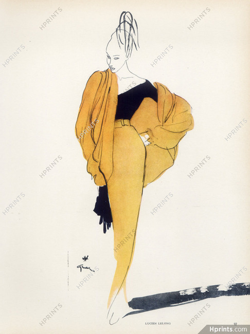 René Gruau 1946 Lucien Lelong, evening gown