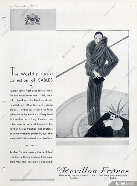 Revillon (Fur Clothing) 1930 fur coat