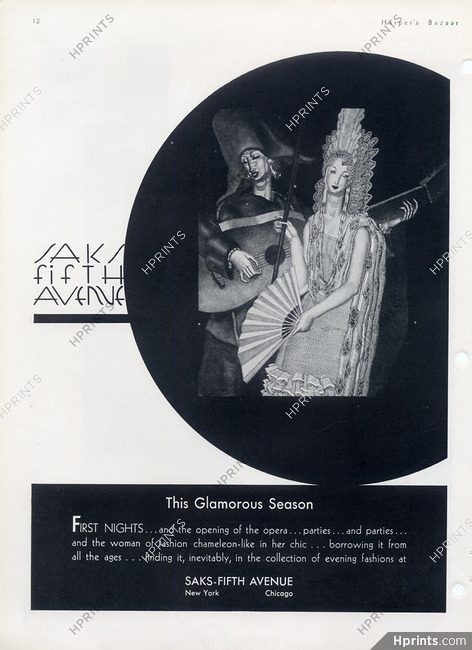 Jean Dupas 1930 Saks Fifth Avenue, This glamorous season