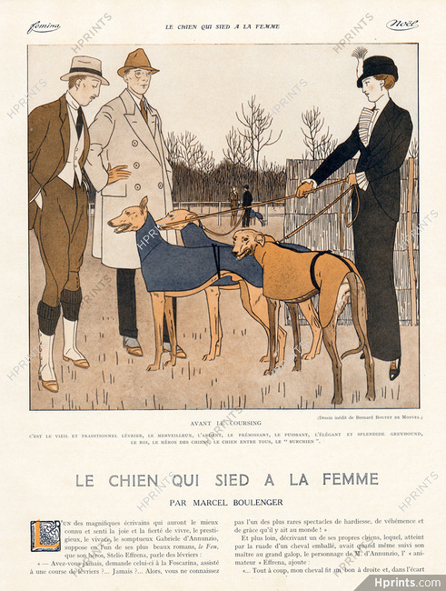 Bernard Boutet de Monvel 1912 Sighthound Greyhound Race