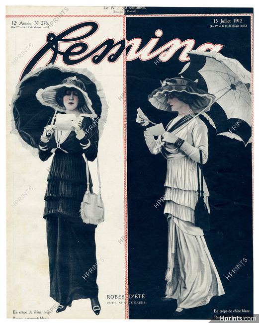 Femina (cover) 1912 Robes d'été vues aux Courses