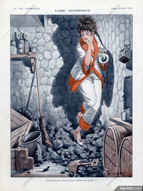 André Nevil 1918 "L'abri dangereux" Souris, Cave, mouse