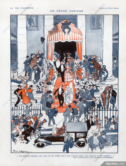 Pierre Lissac 1923 "Un grand mariage", comic strip