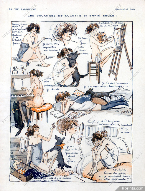 Georges Pavis 1919 "Les vacances de Lolotte", comic strip