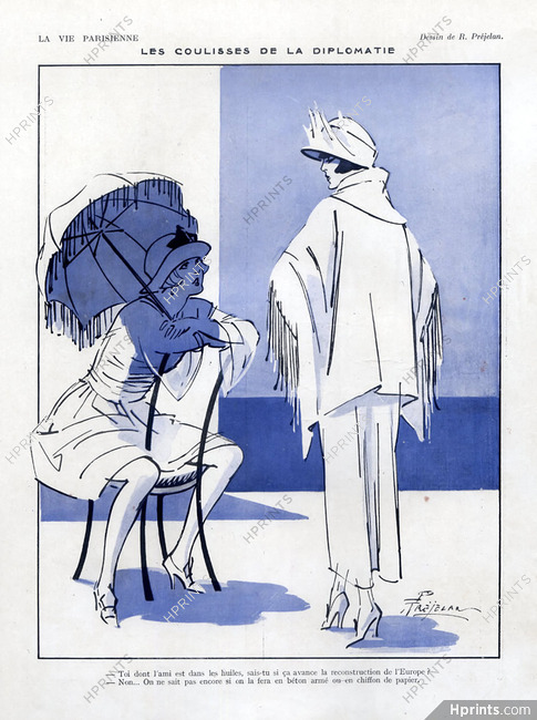 René Préjelan 1922 "Les Coulisses de la Diplomatie" Elegant Parisienne