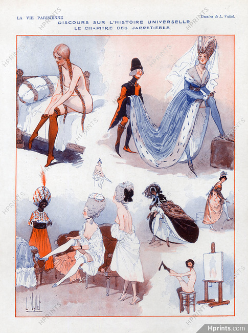 Louis Vallet 1923 Les Jarretières, Garters, stockings hosiery