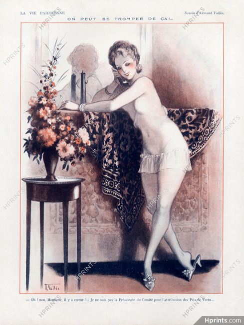 Armand Vallée 1925 Sexy Looking Girl, Telephone