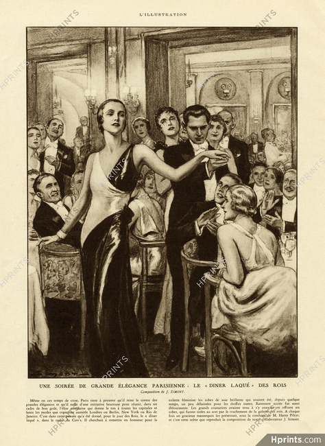 José Simont 1933 Le Dîner Laqué des Rois, M. Harry Pilcer, fashion show