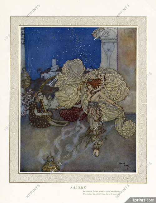Edmund Dulac 1911 Salomé, Oriental Dancer, Topless