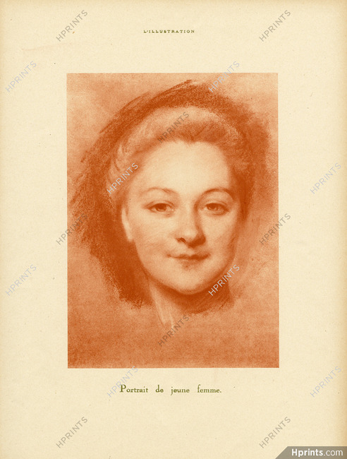 Quentin de la Tour 1919 Pastel portrait, Jeune femme