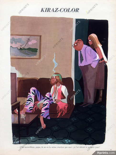 Edmond Kiraz 1970 Hippie Boyfriend, Smoker, Kiraz-Color