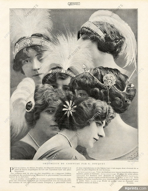 Georges Fouquet (Jewels) 1912 Diadèmes, Combs, Hairstyle Ornaments