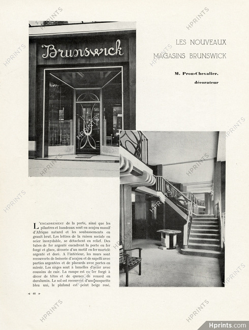 Brunswick (Fur Clothing) 1932 Nouveaux Magasins, Prou-Chevalier, Decorator