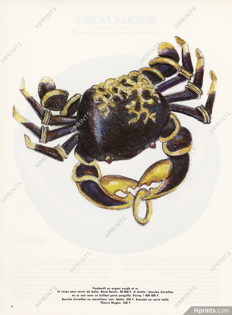 René Boivin 1983 Pendentif Crabe