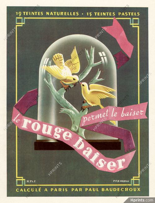 Rouge Baiser 1948 Pierre Fix-Masseau, Lipstick (L)
