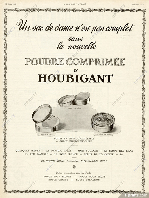 Houbigant (Cosmetics) 1923 Poudre