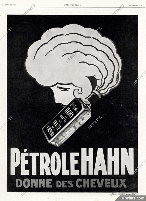 Pétrole Hahn 1928 Hair Care, Création Affiches Gaillard
