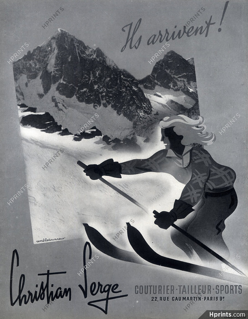 Christian Serge (Couture) 1946 Renéletourneur, skiing